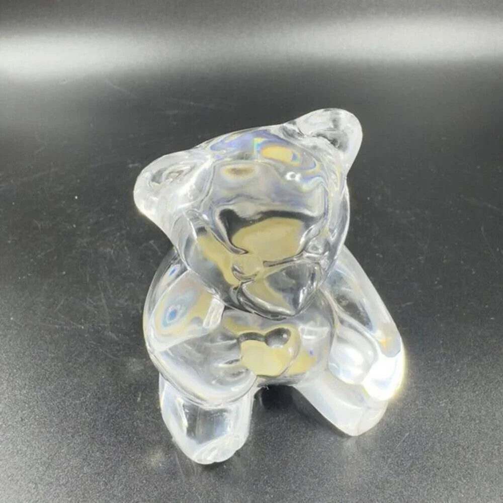 Vintage Jonal Clear Crystal‎ Glass Teddy Bear Figurine Paperweight Germany VTG